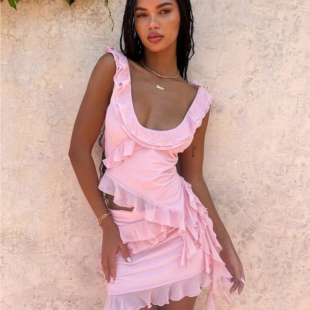Tiger Mist Sold Out Pink Ruffled Stormi Top